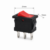 Interrupteur à bascule SUDA KCD1-102N 6A 250VAC SPDT 3 broches, actionneur rouge, certifié CE CQC, IP40, 10000 cycles, durable, en plastique et cuivre