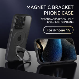 Coque magnétique en gros avec support invisible pour <span class=keywords><strong>iPhone</strong></span> 15 14 13 pro max coque de téléphone magnétique mince antichoc avec support de bague - Product Image 2