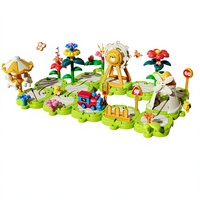 Collection de modèles en ABS lisse, épais et inodore pour décoration intérieure, circuit de fleurs à double scénario, jouet d'assemblage pour le développement de la pensée spatiale des enfants