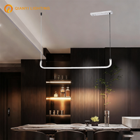 Luxueux lustre suspendu en aluminium Table à manger îlot de cuisine 18w 3CCT Long linéaire moderne LED suspension