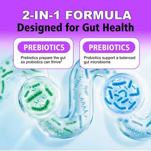 Cápsulas Prebióticas + Probióticas OEM ODM, Equilibran las Bacterias del Intestino, Fortalecen el Revestimiento del Microbioma, Apoyan la Regularidad Digestiva - Product Image 5