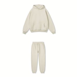 Ensemble de survêtement unisexe oversize confortable style urbain avec logo personnalisé pour l'hiver, comprenant un sweat à capuche et un pantalon de jogging, vente en gros pour fabricants - Product Image 3