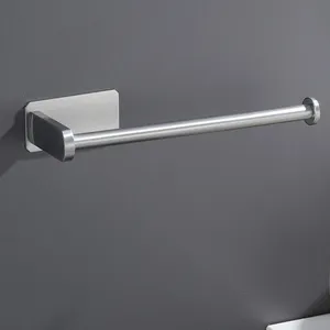 Suporte de papel para banheiro em aço inoxidável, suporte de rolo para parede, cor prata/preta, fornecedor de fábrica