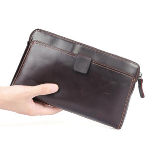 Nueva Cartera de Cuero de Lujo para Hombre, Bolsos de Mano de Piel de Vaca para Hombre, Monedero de Gran Capacidad y Tarjetero, Sacoche Homme - Product Image 1