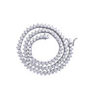Chaîne de zircon à trois griffes de 4 mm, bracelet tennis à une rangée de zircons à 3 griffes