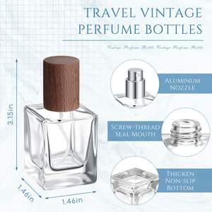 Botella de Vidrio Vacía Recargable de 30 ml, Plana y Cuadrada, con Pulverizador de Niebla Fina, para Viajes, Envase de Fragancia Vintage - Product Image 2