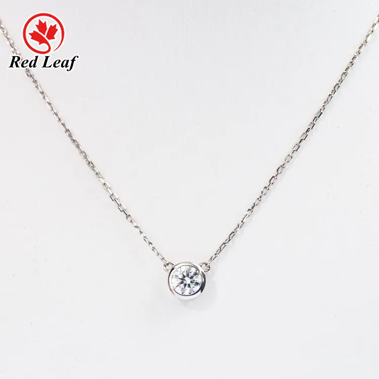 Redleaf Hot Selling Fine Jewelry 925 Sterling Silber Halskette Round Brilliant Cut 5A Zirkonia Edelstein Halskette für Gir