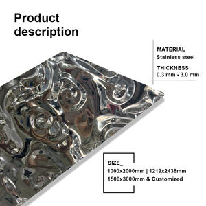 Lage Prijs 4X8 Voet 347 304 0.8Mm 1.2Mm Roestvrijstalen Scheidingsplaten Waterrimpel Ontwerp Vierkante Meter Prijs - Product Image 2