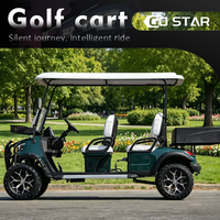 Carrito de Golf de 4 Pasajeros Equipado con Batería de Plomo-Ácido, Plataforma de Carga Grande, Vehículo de Doble Uso para Pasajeros y Carga, Ideal para Villas y Parques