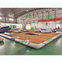 Piscine gonflable portable en Drop Stitch, plateforme flottante gonflable robuste pour l'océan et le lac