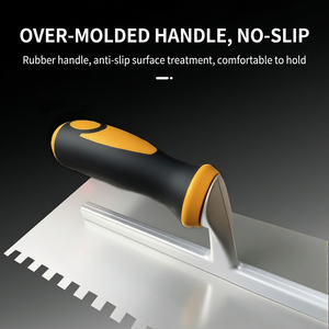 Truelle crantée en acier au manganèse, lame plate de 12 pouces, poignée ergonomique pour le plâtrage des murs, outils de construction pour le bricolage - Product Image 3