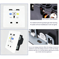 Prise de courant UK PRCD NANDAO 13A 250V CE avec 2 ports USB, protection contre les fuites, fils en cuivre à 3 broches, logo personnalisable, matériau ignifuge