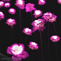IP44 étanche LED Roses 12V éclairé tissu artificiel et décorations de fête en plastique pour les événements de mariage et de la Saint-Valentin
