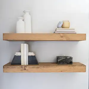 Wooden Floating Shelves Wood Book Shelves Floating Bracket Floating Wall Shelf For Bedroom Nursery Room Wall Decor