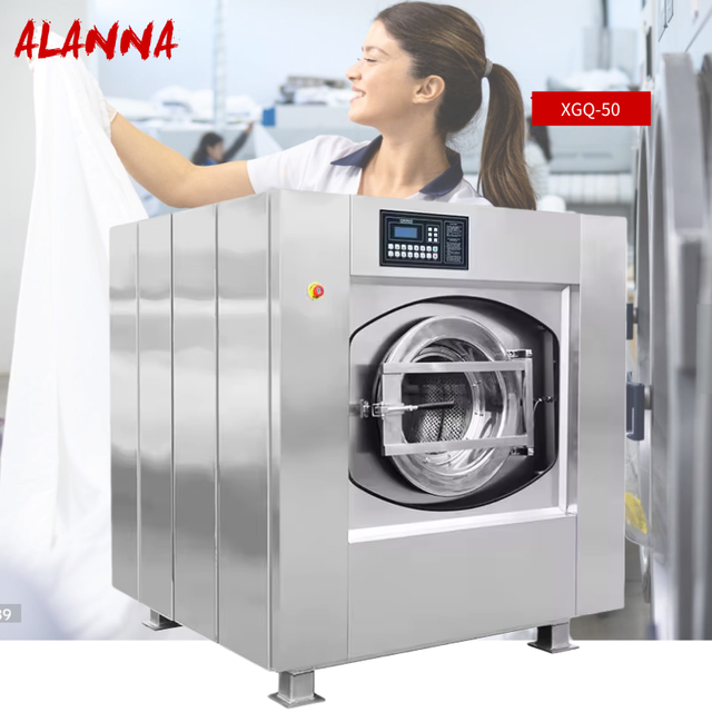 Large Capacity 50kg Full Automatic Electric Laundry Washer Extractor Touch Screen Control for Hotel Hospital Commercial