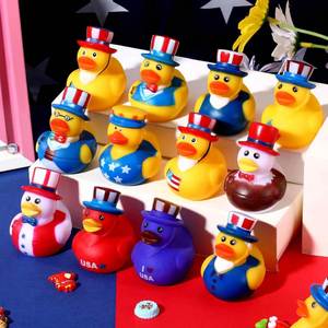 Patriotic 4th of July Bulk Rubber Ducks Mini Duck for Cruise Ships Baby Showers <b>Bath</b> Toys Kids Party Favors Birthday Gifts - Product Image 2