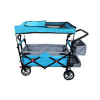 Chariot de shopping pliable en métal Chariot de plage pour poussette de bébé avec quatre roues personnalisables OEM