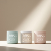 Pot en verre rond vide de luxe mat givré vert rose bleu de 60 ml, 120 ml, 180 ml, 250 ml, 8 oz pour cosmétiques, gommages corporels et crèmes pour le visage avec couvercles