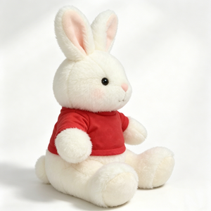 Peluche de Conejito Personalizado, Peluche de Conejo Sentado, Peluche de Conejo Blanco, Animal de Peluche - Product Image 1