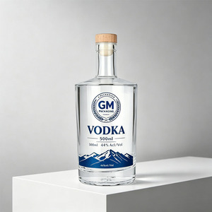 Bouteilles en verre pour spiritueux, vodka, whisky, <span class=keywords><strong>rhum</strong></span>, gin, liqueurs, 750 ml, bouteille de gin 500 ml, bouteille de vodka avec bouchon en liège naturel, boîte personnalisée - Product Image 2