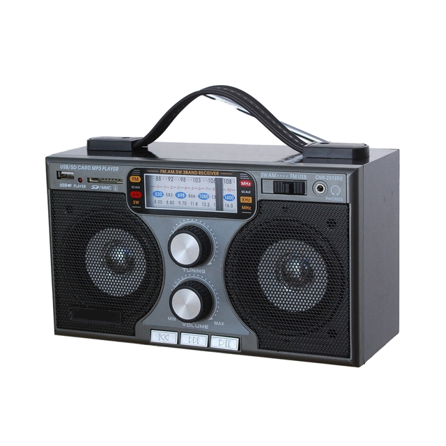 Dongguan Manufactured Classic Design USB Rechargeable Home Radio Multiband Bluetooth with SD AM FM Portable Wooden Style