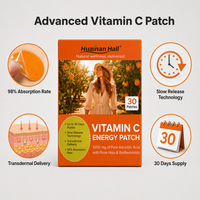 Patch Énergisant à la Vitamine C 1000mg Acide Ascorbique Cynorrhodon Bioflavonoïdes Transdermique 30 Patchs OEM Marque Privée Vente en Gros