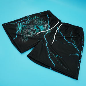 Short en maille d'entrejambe de 6 pouces Short de gymnastique 100% maille en polyester, short de basket-ball à broderie en maille libre - Product Image 3