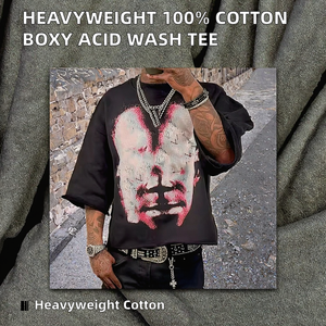 เสื้อยืดผู้ชายผ้าฝ้ายเฟรนช์เทอร์รี่เนื้อหนัก 220 GSM แบบโอเวอร์ไซส์ 100% ผ้าฝ้าย - Product Image 2