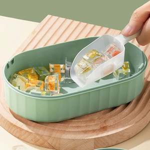 Bandejas para Cubitos de Hielo para Congelador con Tapa y Contenedor, Fácil de Presionar para Liberar el Hielo, Bandeja de Hielo con Contenedor de Almacenamiento, 2 Bandejas, 1 Cubo de Hielo y Pala - Product Image 2