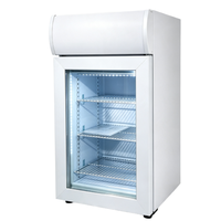 Congélateur à glace commercial compact SD50B 50L, refroidissement direct, mini vitrine avec porte vitrée pour magasin de détail
