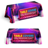 Housse de table sur mesure, impression couleur CMYK par sublimation, polyester lavable pour la promotion de la marque