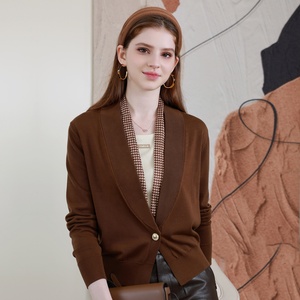 Cardigan populaire pour femmes en lyocell et nylon, tricot uni, col en V, pour femme de bureau, boutons, stock, printemps, automne, hiver, <span class=keywords><strong>JLE</strong></span> JUNO - Product Image 5