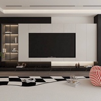 Système de console TV en bois grainé sur mesure de qualité supérieure pour l'optimisation des équipements multimédias des suites familiales et les projets hôteliers professionnels