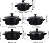 Batterie de cuisine de luxe en fonte émaillée, ensemble de casseroles 16-18-20-22-24cm, ustensiles de cuisine pour usage domestique, vente en gros, offre spéciale