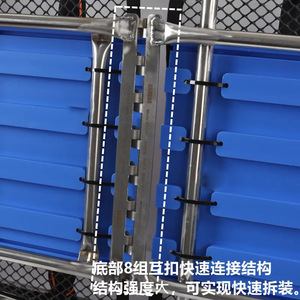 Stainless Steel Suspended Stretcher 304 Blue Portable Firefighting Rescue Equipment Boat Shaped Lifesaving Basket - Product Image 4
