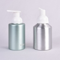 Botol sampo Aluminium kosong cetak kustom pengiriman cepat botol perawatan rambut 66*180mm 300ml 400ml 500ml botol busa Aluminium 250ml