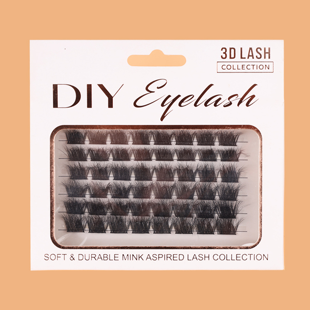 Full Strip Synthetic Hair Volume Handmade Eyelashes Kit Private Label DIY Segment Lashes Cluster Natural Black Vendor Wholesale