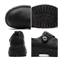 Bottes à plateforme noires élégantes pour hommes avec boucle de monnik