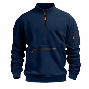 <span class=keywords><strong>Felpa</strong></span> da <span class=keywords><strong>Uomo</strong></span> Streetwear in Pile <span class=keywords><strong>con</strong></span> Cerniera, Logo Personalizzato e Collo Alto, Abbigliamento Sportivo Sostenibile per Primavera Autunno - Product Image 3