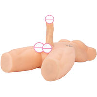 Masturbador Realista de Medio Cuerpo Masculino con Vibración, Copa con Dildo Grande, Juguete Sexual para Adultos Diseñado para Máxima Satisfacción, Mujeres y Usuarios Gay
