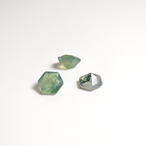Natural Hexagon Cut Green Moss Agate Loose Stone For Jewelry Making Geometric Shape Crystal - Product Image 2