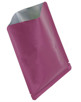 Sac Ziplock en feuille d'aluminium à dessus ouvert noir mat pochette d'emballage de cosmétiques de thermoscellage pour les perles de paillettes de poudre d'ongle 100pcs