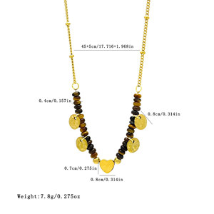 Collares de Moda de Alta Gama, Estilo Nicho, con <span class=keywords><strong>Cadena</strong></span> de Bambú y Piedra Ojo de Tigre, Personalizados al por Mayor - Product Image 6