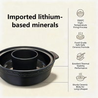 Ensemble de marmites doubles professionnelles pour restaurants ; Casserole en argile résistante aux hautes températures, diamètre 36 cm, batterie de cuisine