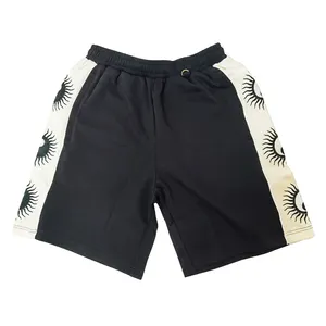 Conjunto de shorts de tricô boxer de algodão com bordado bio personalizado para homens shorts de musculação de algodão