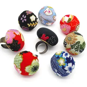 Ring Floral Pattern Finger Pincushion Pin Holder for Sewing Projects