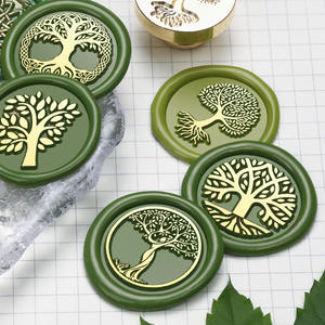 Cabezas de sello de cera de la serie Árbol de la Vida, de latón, 2.5*1.5cm, para decoración y sellado con cera. - Product Image 1