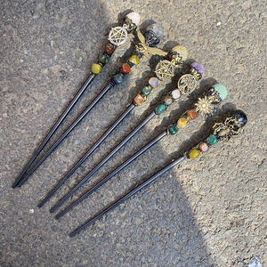 Hot <span class=keywords><strong>Sale</strong></span> DIY Tumble Hand craft Kristall Zauberstäbe Kies Rosenquarz Handwerk Heils teine Cosplay Zauberer Zauberstab Kinder geschenk - Product Image 5