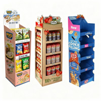 Étagère de présentation au sol en carton ondulé pour en-cas personnalisés, pain, biscuits, présentoir en carton, présentoir de vente au détail