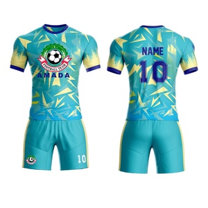 Maillot de football pas cher style sport sublimation Style vierge personnalisé vêtements de sport de football bleu rouge kit pour jeunes hommes - Product Image 2